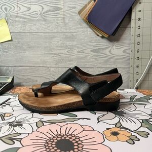 Dansko Black Leather Women's Sandals